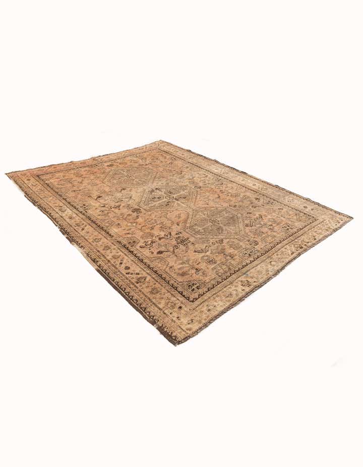 155cm x 190cm Hand Knotted Ultra Vintage Persian Wool Rug
