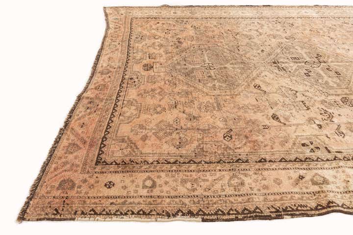 155cm x 190cm Hand Knotted Ultra Vintage Persian Wool Rug