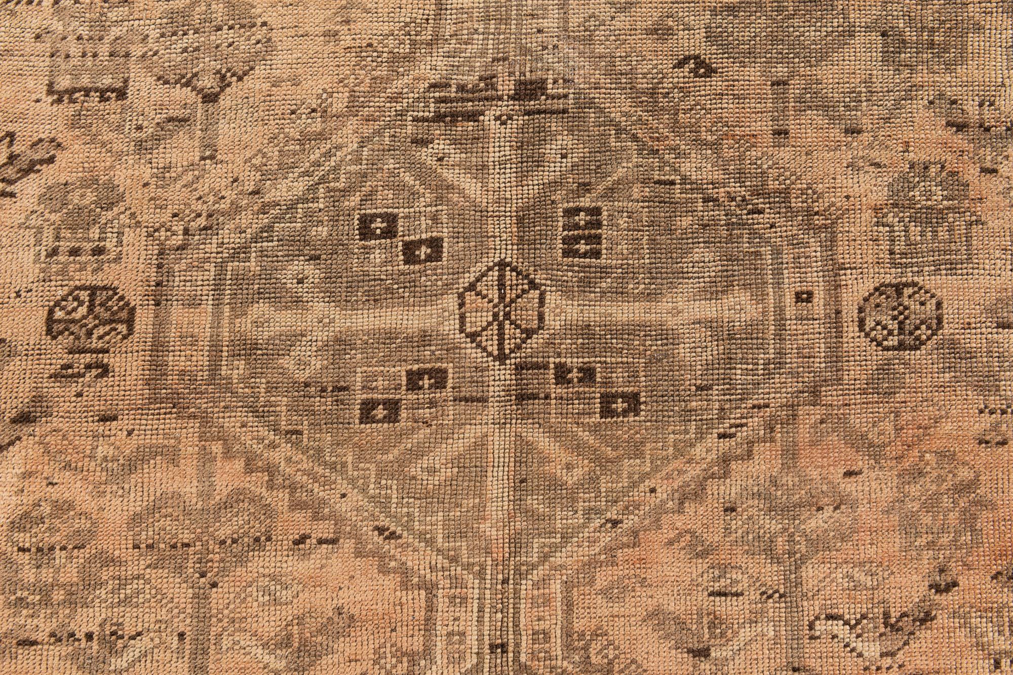 155cm x 190cm Hand Knotted Ultra Vintage Persian Wool Rug