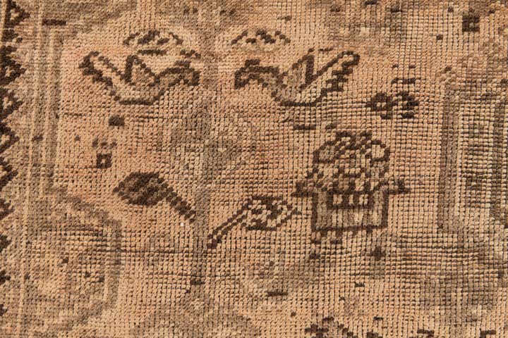 155cm x 190cm Hand Knotted Ultra Vintage Persian Wool Rug