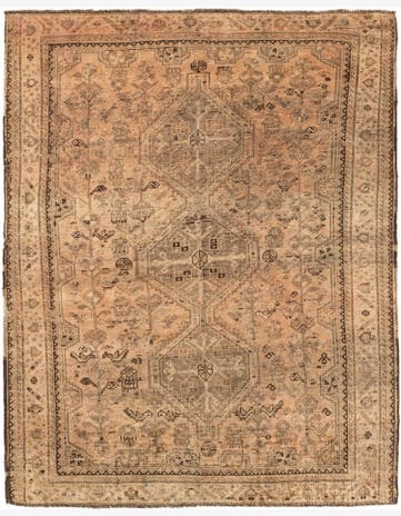 5' 1 x 6' 2 Hand Knotted Ultra Vintage Persian Wool Rug