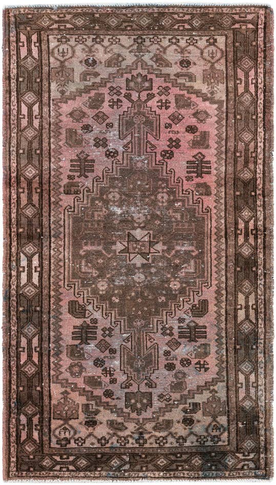 Detail image of 3' 5 x 6' Hand Knotted Ultra Vintage Persian Wool Rug