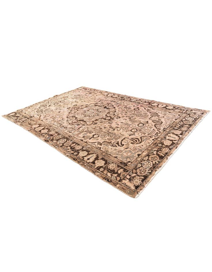 Detail image of 4' 9 x 7'  Hand Knotted Ultra Vintage Persian Wool Rug