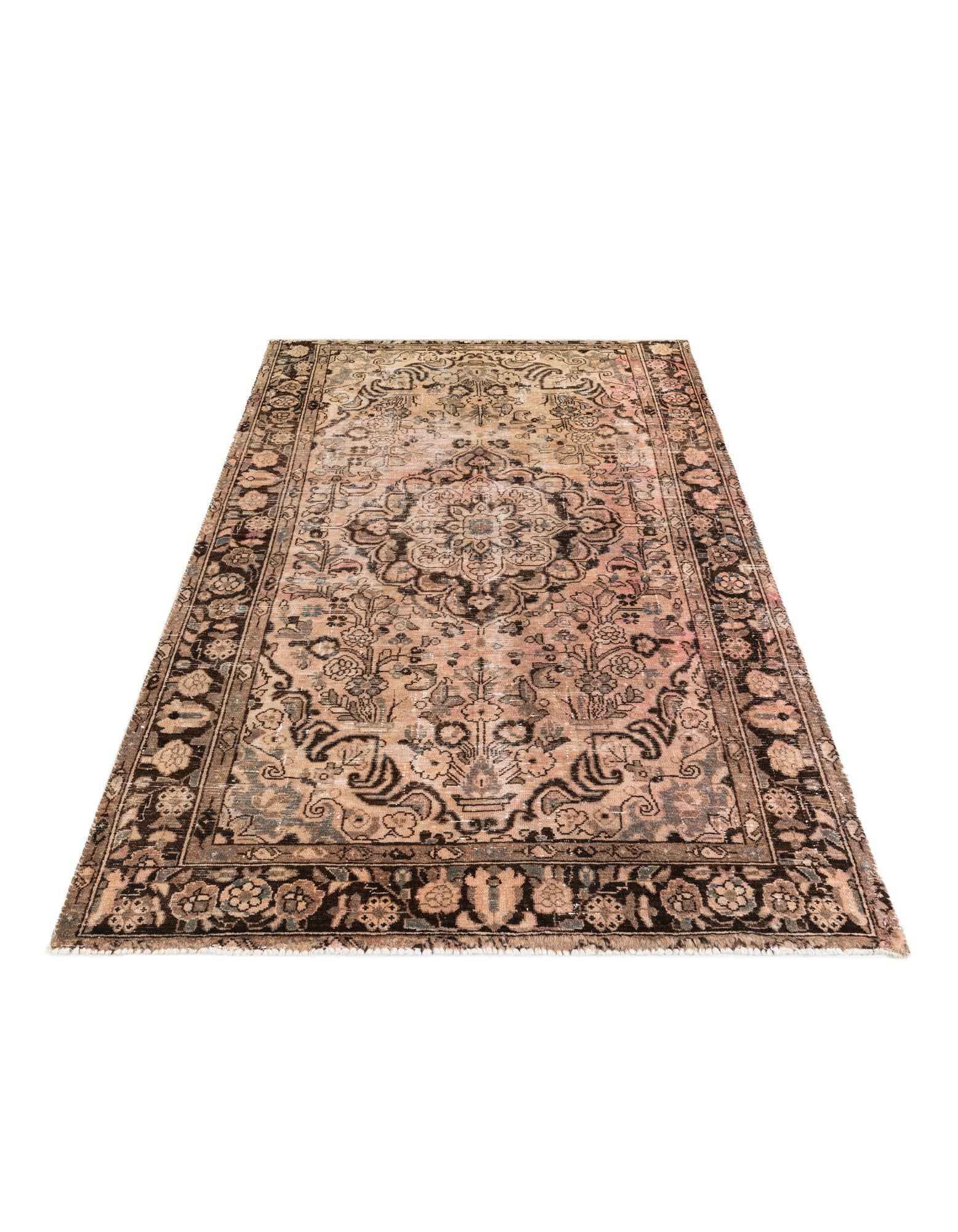 4' 9 x 7' Hand Knotted Ultra Vintage Persian Wool Rug