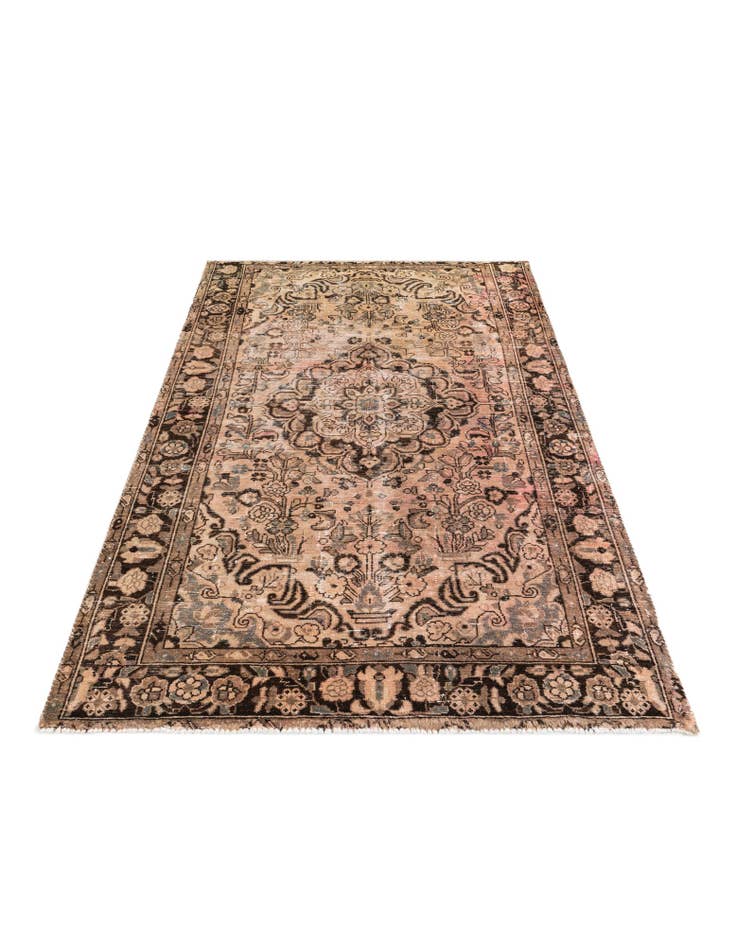 Detail image of 4' 9 x 7'  Hand Knotted Ultra Vintage Persian Wool Rug