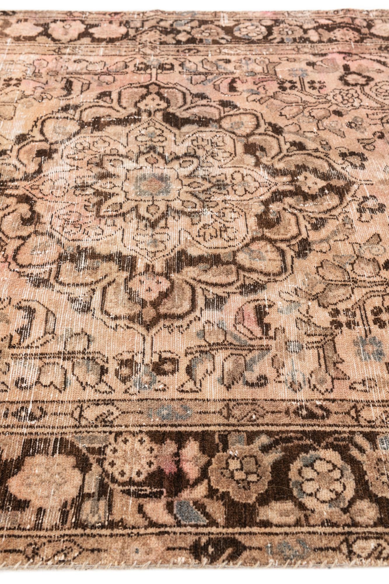 4' 9 x 7' Hand Knotted Ultra Vintage Persian Wool Rug