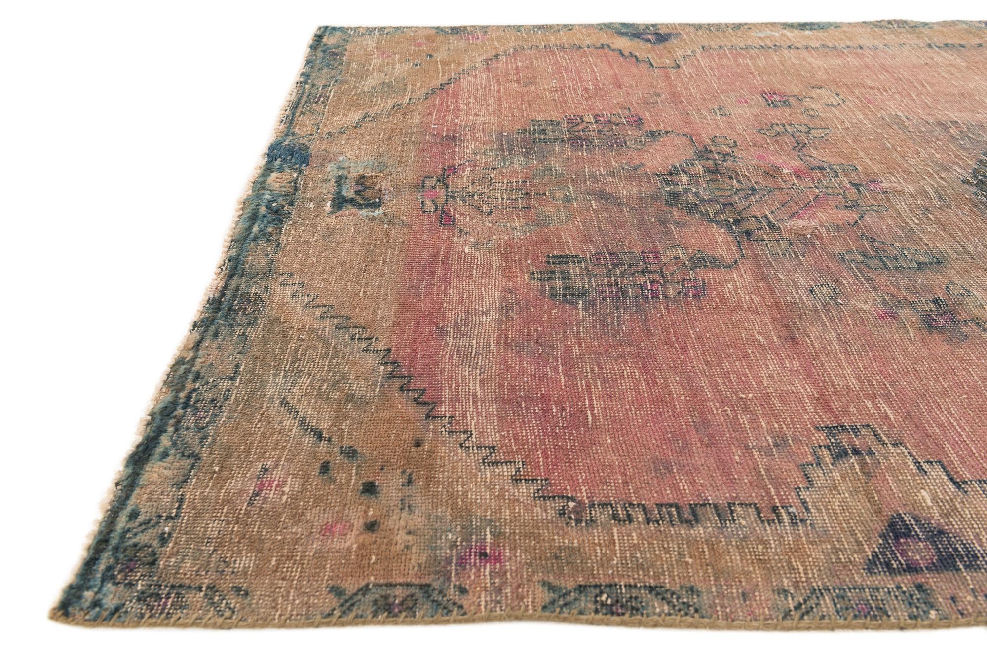 4' 6 x 8' Hand Knotted Ultra Vintage Persian Wool Rug