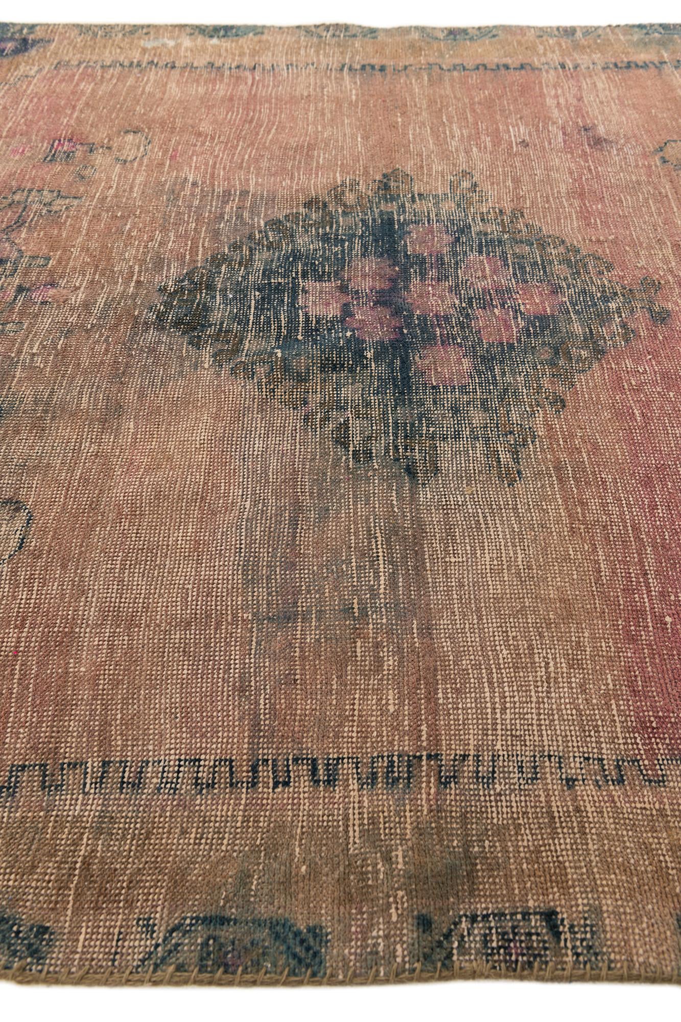 4' 6 x 8' Hand Knotted Ultra Vintage Persian Wool Rug