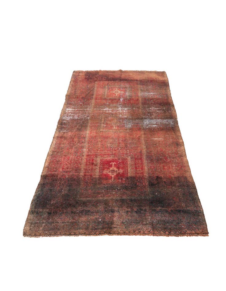 Detail image of 3' 6 x 6' 3 Hand Knotted Ultra Vintage Persian Wool Rug