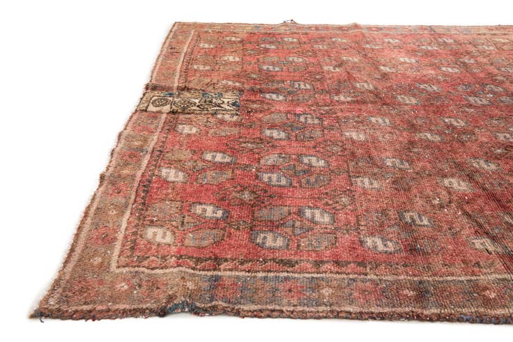 Detail image of 4' 10 x 8' 9 Hand Knotted Ultra Vintage Persian Wool Rug