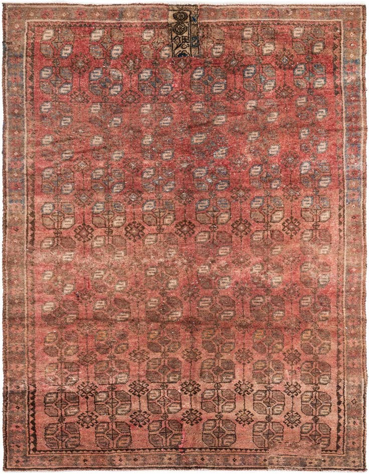 Detail image of 4' 10 x 8' 9 Hand Knotted Ultra Vintage Persian Wool Rug