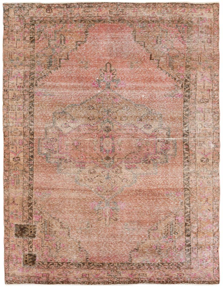 Detail image of 5' 5 x 9' 7 Hand Knotted Ultra Vintage Persian Wool Rug