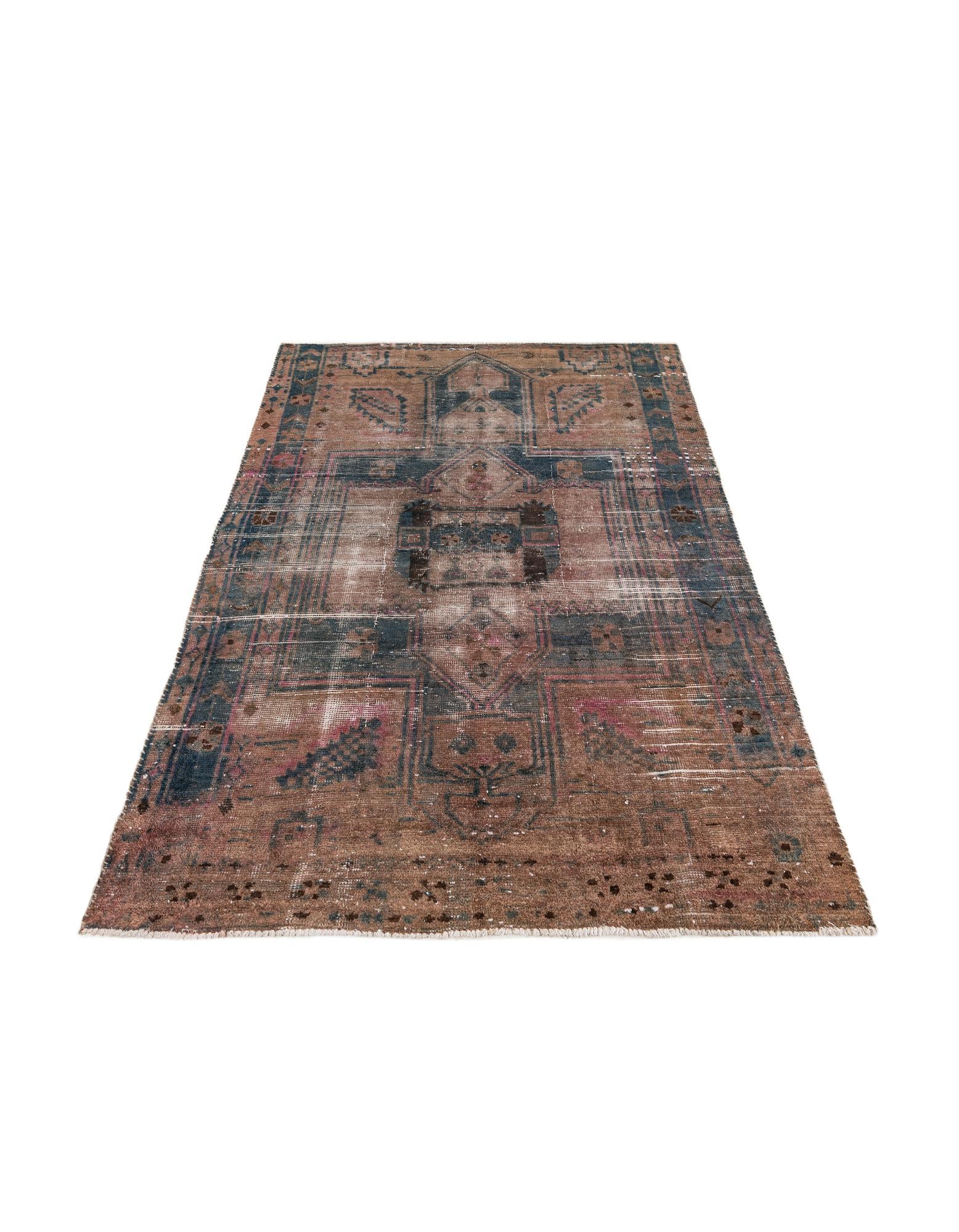 5' x 7' 4 Hand Knotted Ultra Vintage Persian Wool Rug