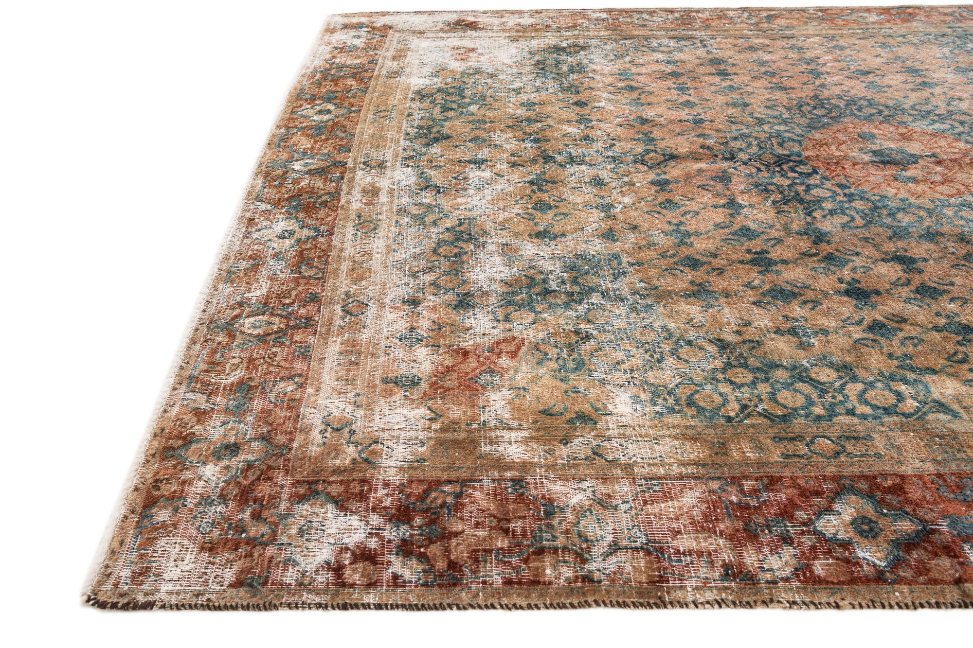 6' 5 x 8' 10 Hand Knotted Ultra Vintage Persian Wool Rug