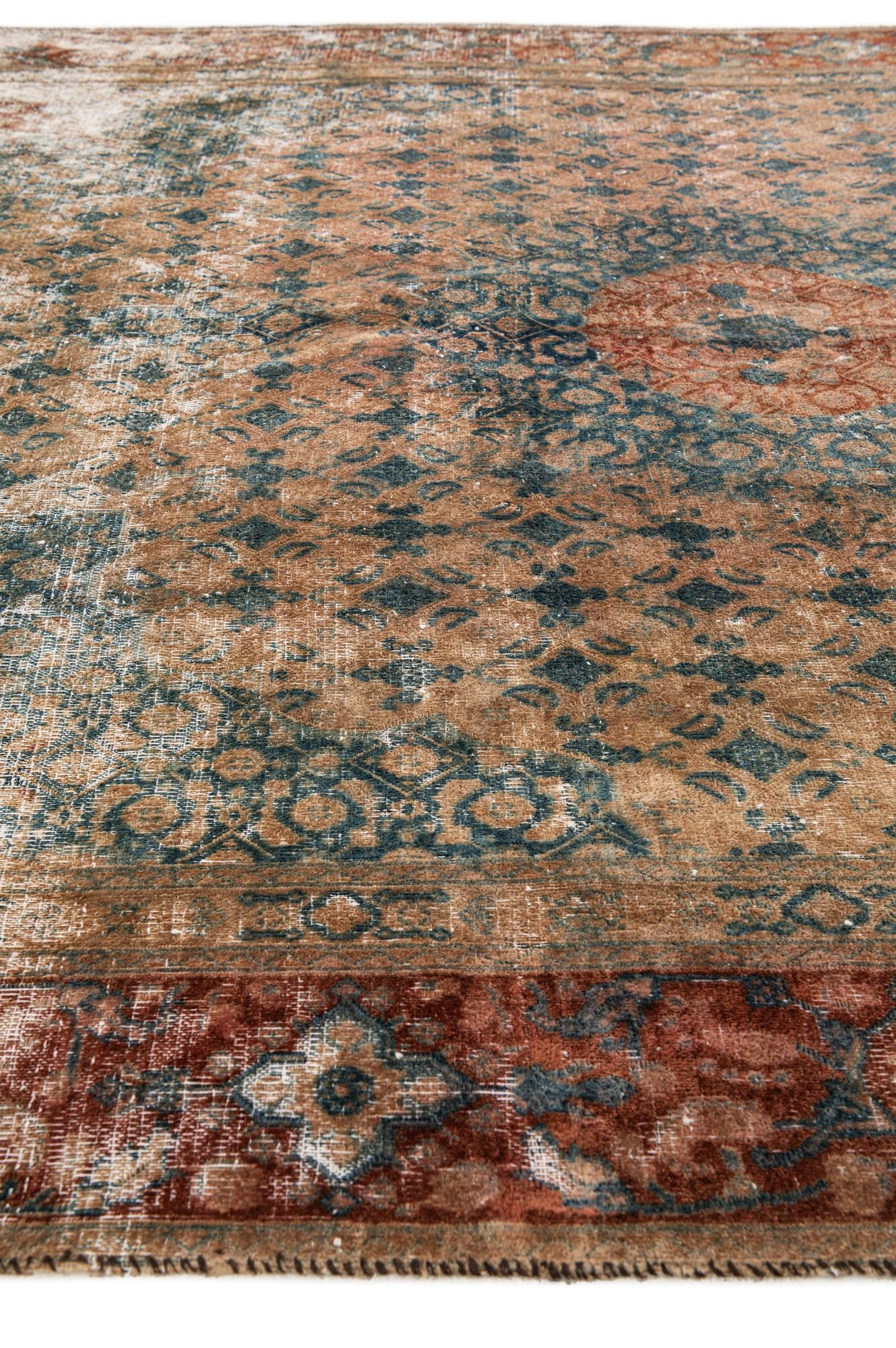 6' 5 x 8' 10 Hand Knotted Ultra Vintage Persian Wool Rug