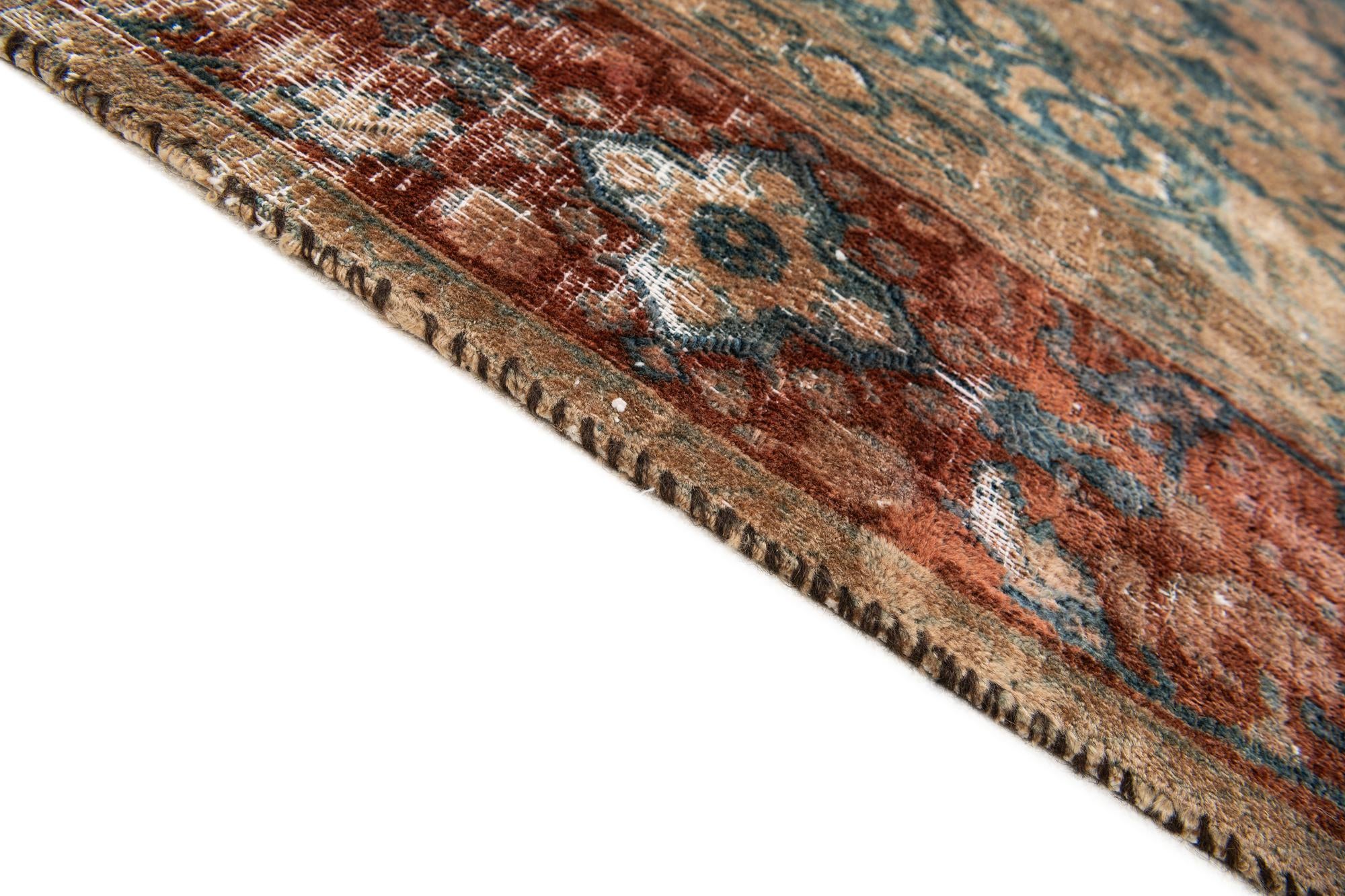 6' 5 x 8' 10 Hand Knotted Ultra Vintage Persian Wool Rug