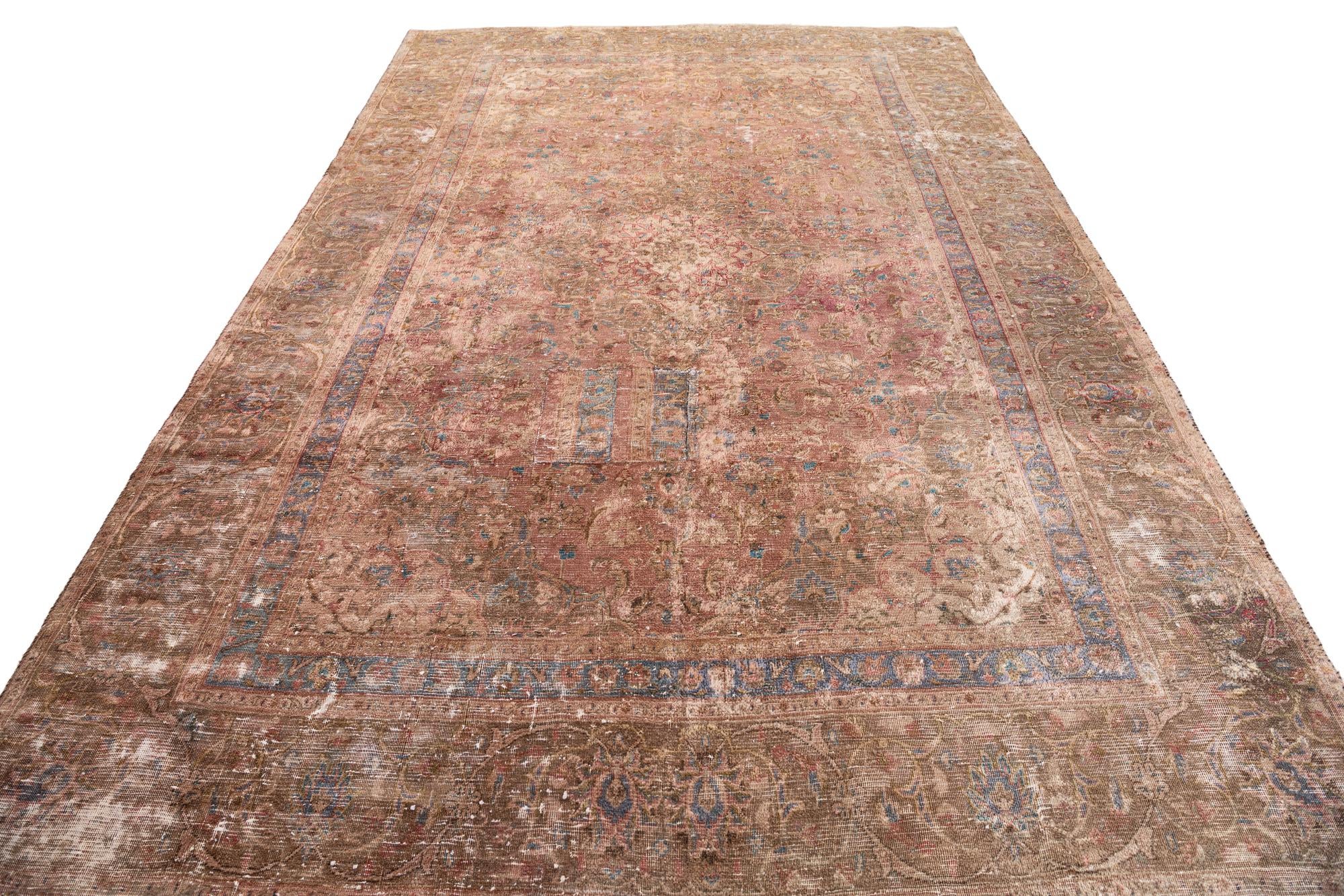 7' x 10' 10 Hand Knotted Ultra Vintage Persian Wool Rug