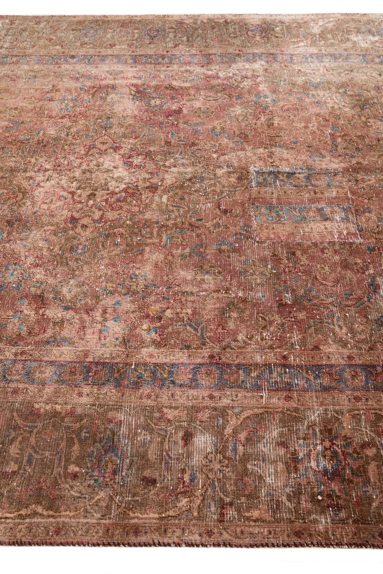 7' x 10' 10 Hand Knotted Ultra Vintage Persian Wool Rug