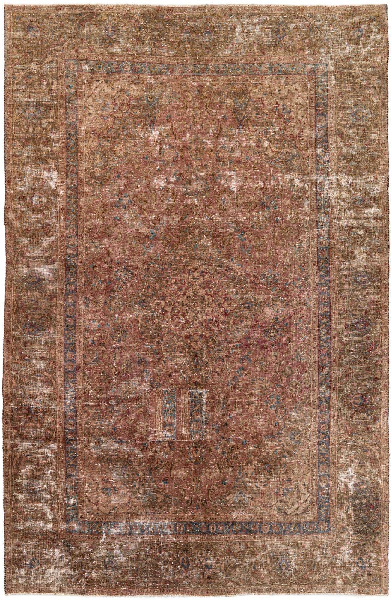 7' x 10' 10 Hand Knotted Ultra Vintage Persian Wool Rug
