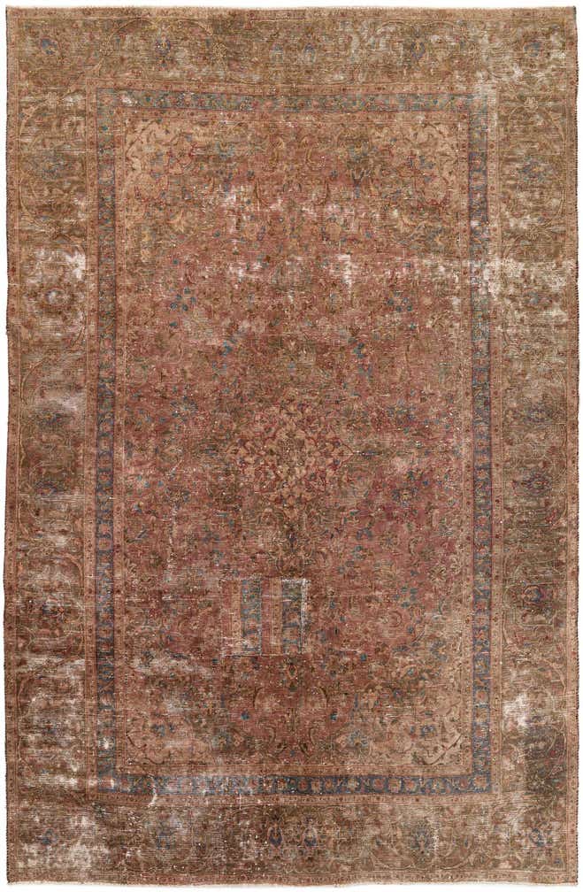 7' x 10' 10 Hand Knotted Ultra Vintage Persian Wool Rug