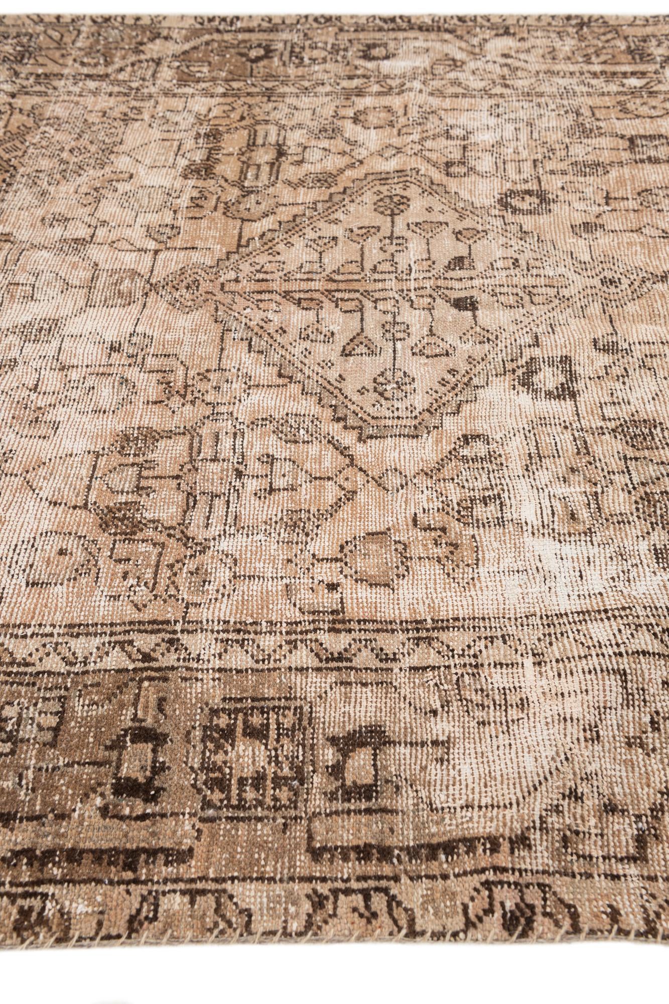 4' 3 x 7' Hand Knotted Ultra Vintage Persian Wool Rug