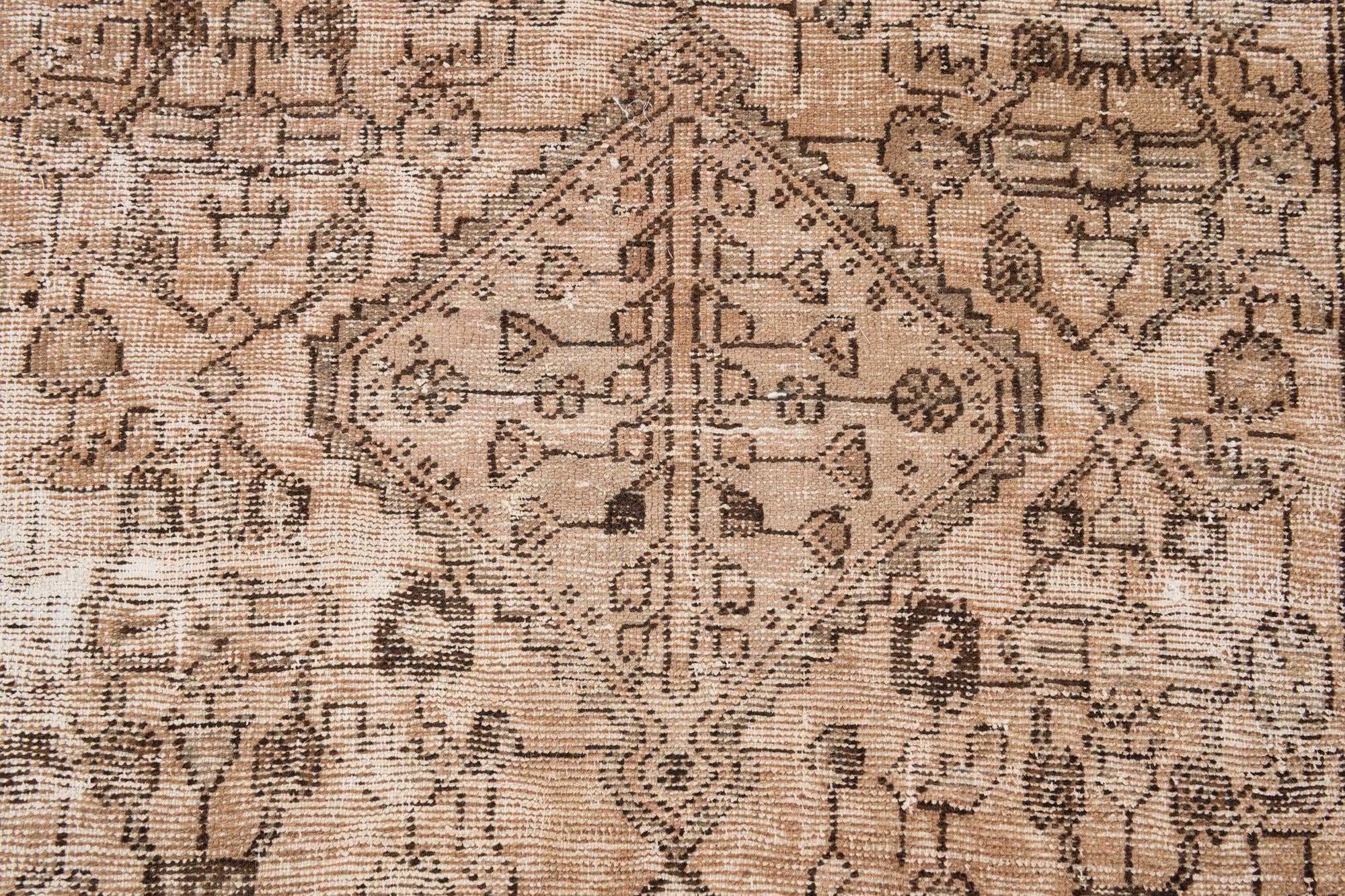 4' 3 x 7' Hand Knotted Ultra Vintage Persian Wool Rug