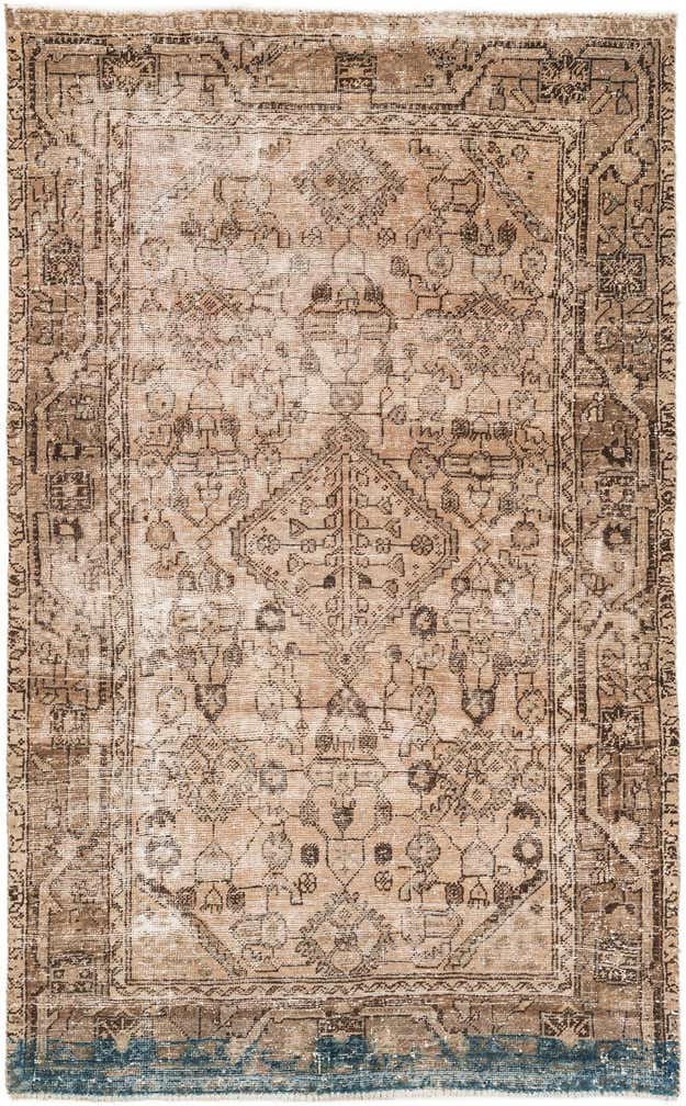 4' 3 x 7' Hand Knotted Ultra Vintage Persian Wool Rug
