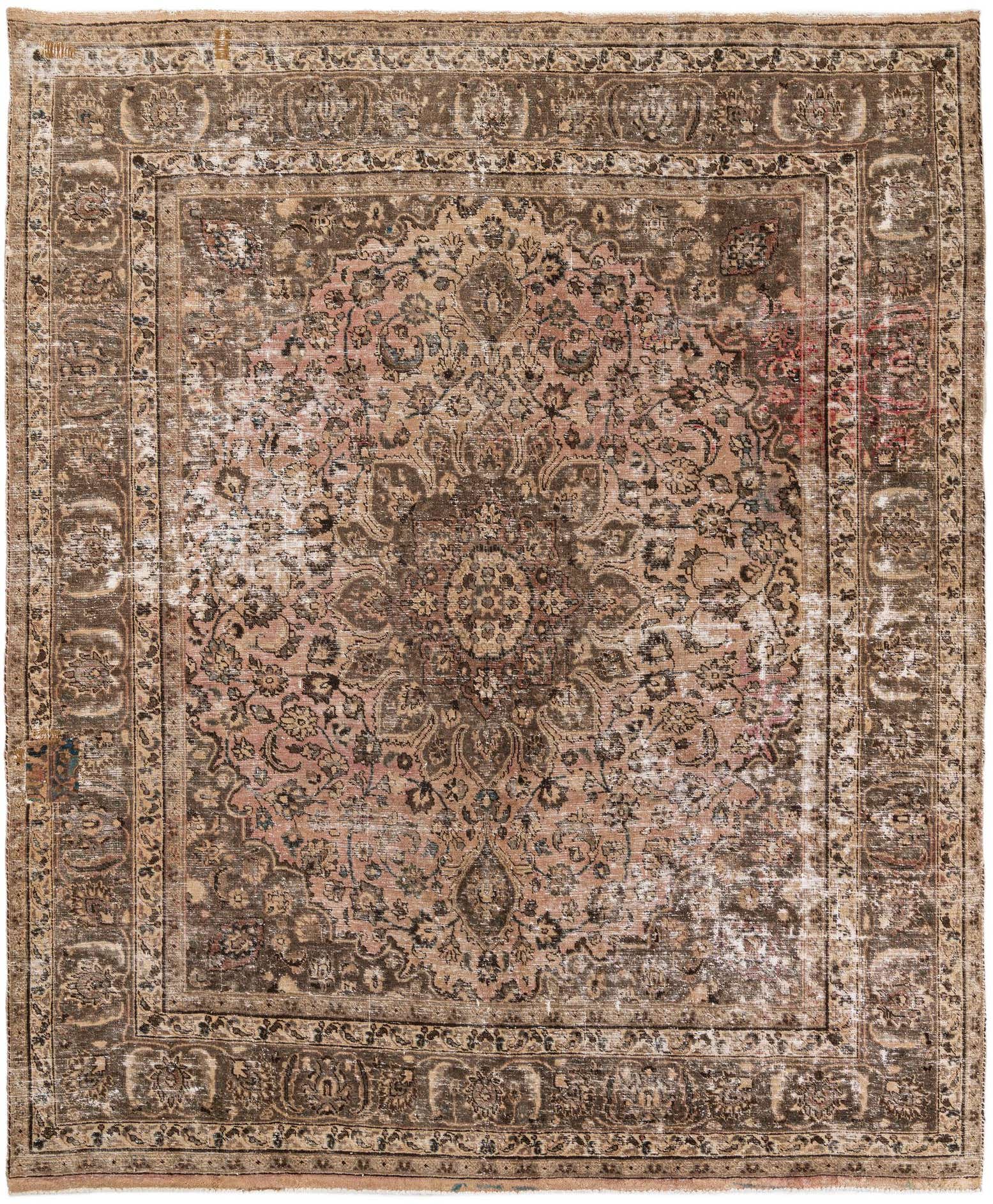 8' 1 x 9' 8 Hand Knotted Ultra Vintage Persian Wool Rug