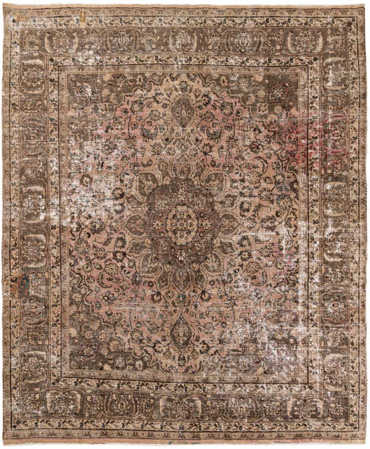 8' 1 x 9' 8 Hand Knotted Ultra Vintage Persian Wool Rug