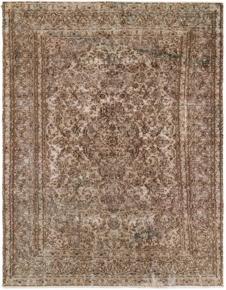 Detail image of 6' 3 x 10' Hand Knotted Ultra Vintage Persian Wool Rug