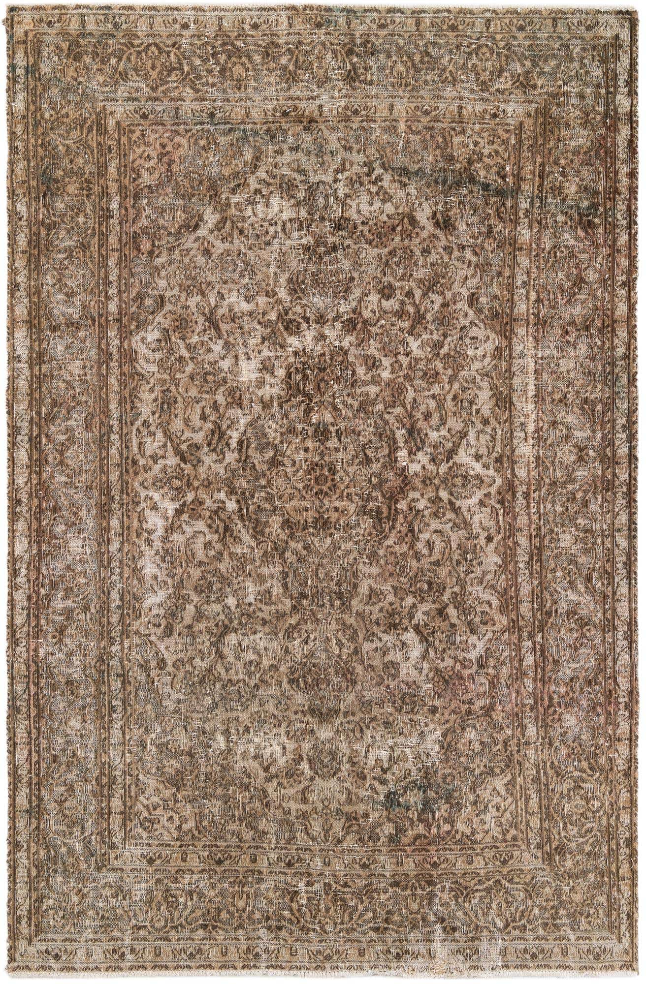 6' 3 x 10' Hand Knotted Ultra Vintage Persian Wool Rug