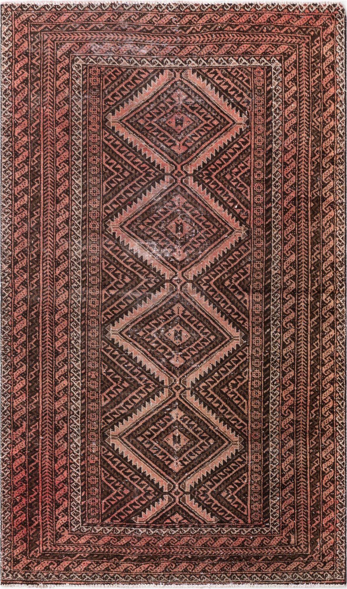 3' 10 x 6' 7  Hand Knotted Ultra Vintage Persian Wool Rug