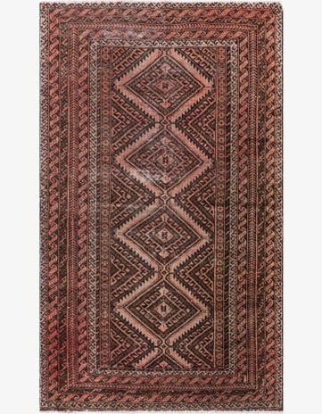 3' 10 x 6' 7 Hand Knotted Ultra Vintage Persian Wool Rug
