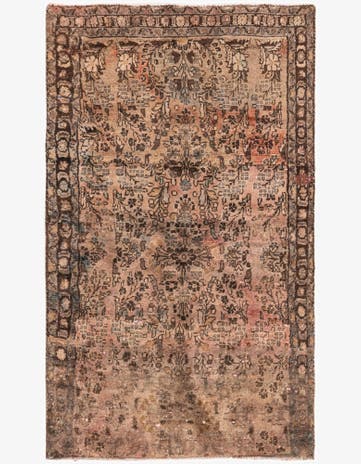 3' 7 x 6' Hand Knotted Ultra Vintage Persian Wool Rug