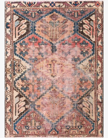 3' 5 x 4' 8 Hand Knotted Ultra Vintage Persian Wool Rug