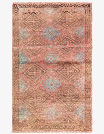 2' 6 x 4' 2 Hand Knotted Ultra Vintage Persian Wool Rug