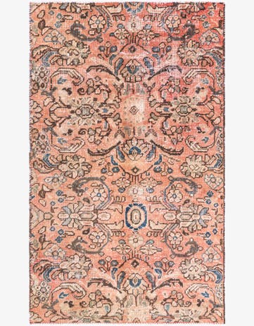 3' 6 x 5' 9 Hand Knotted Ultra Vintage Persian Wool Rug