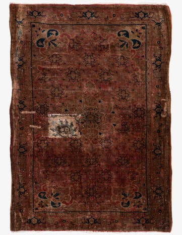 3' 7 x 5' Hand Knotted Ultra Vintage Persian Wool Rug