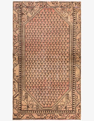 3' 8 x 6' 5 Hand Knotted Ultra Vintage Persian Wool Rug