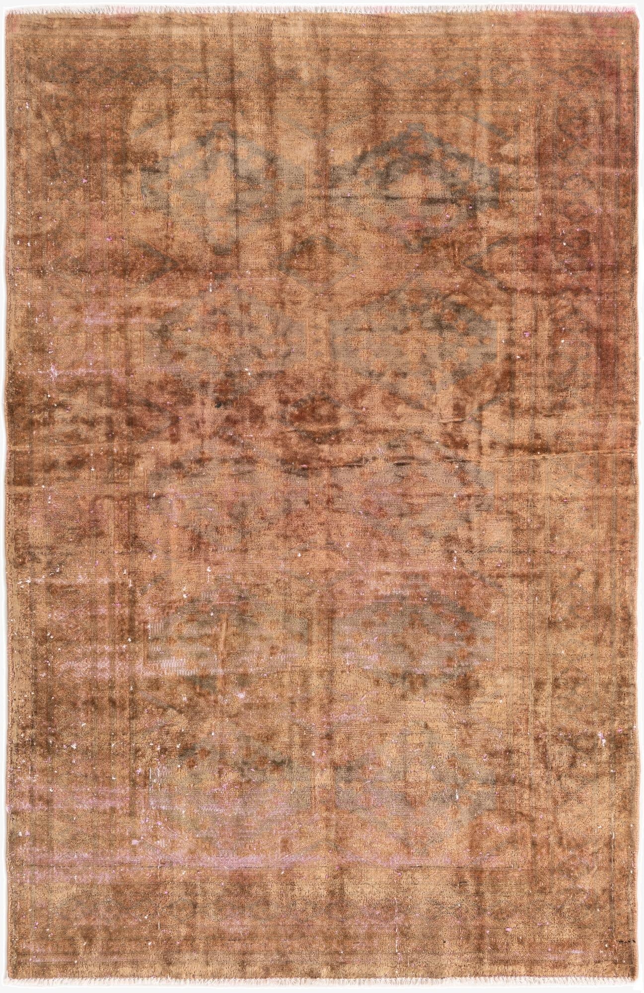 3' 9 x 6'  Hand Knotted Ultra Vintage Persian Wool Rug