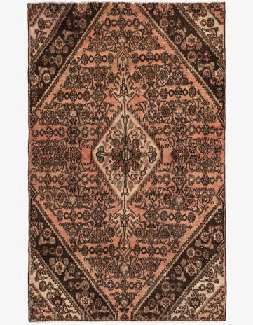 4' 4 x 7' 1 Hand Knotted Ultra Vintage Persian Wool Rug