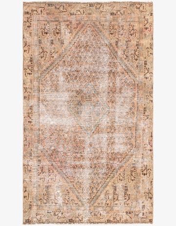 3' 8 x 6' 4 Hand Knotted Ultra Vintage Persian Wool Rug