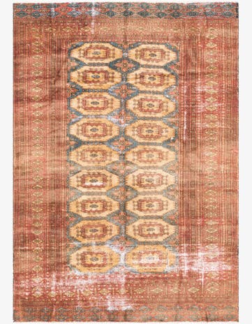 4' 1 x 5' 9 Hand Knotted Ultra Vintage Persian Wool Rug