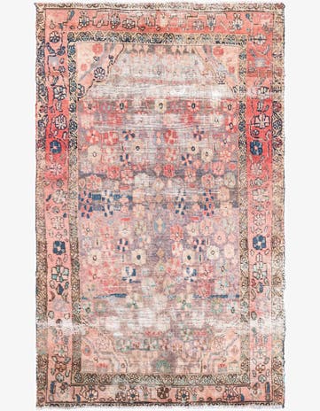 3' 10 x 6' 5 Hand Knotted Ultra Vintage Persian Wool Rug