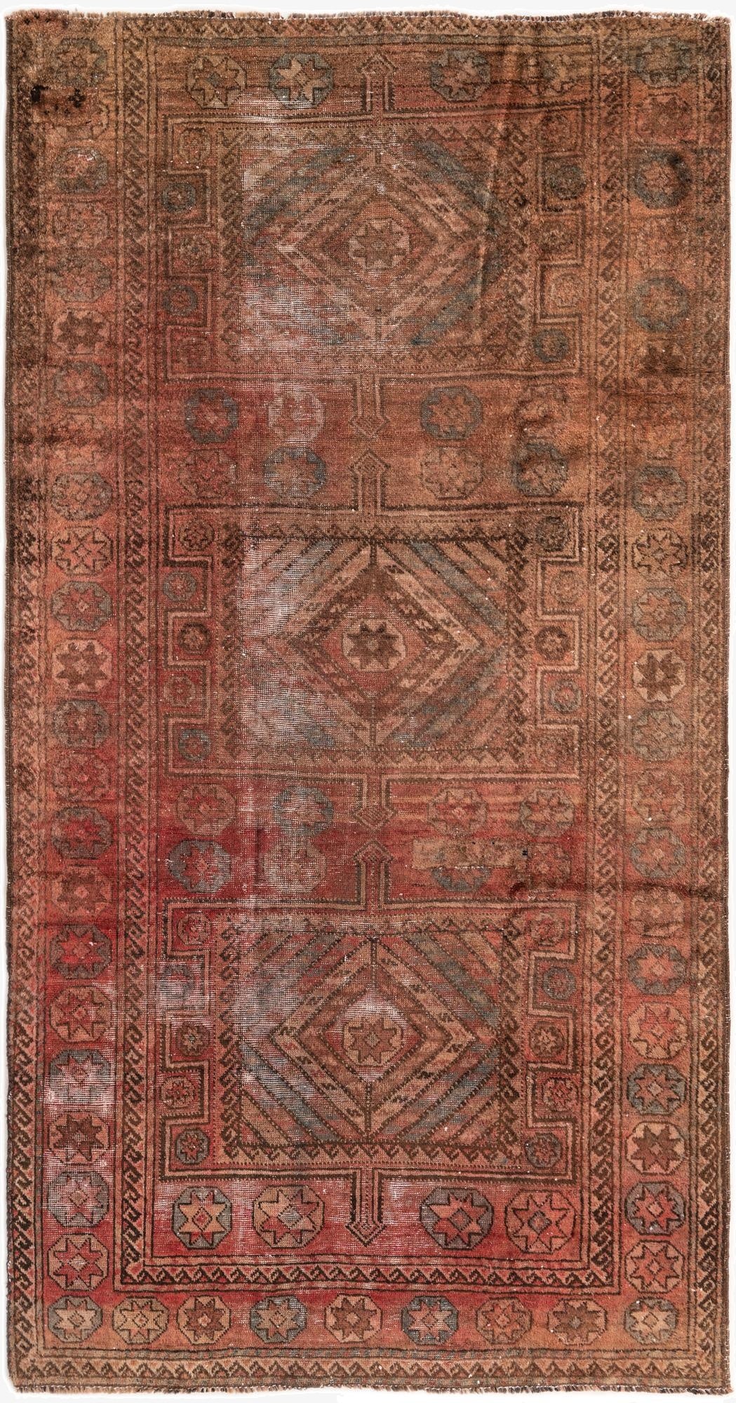 5' 2 x 9' 9  Hand Knotted Ultra Vintage Persian Wool Rug