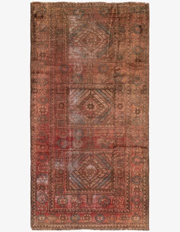 5' 2 x 9' 9 Hand Knotted Ultra Vintage Persian Wool Rug