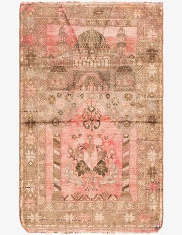 3' x 4' 7 Hand Knotted Ultra Vintage Persian Wool Rug