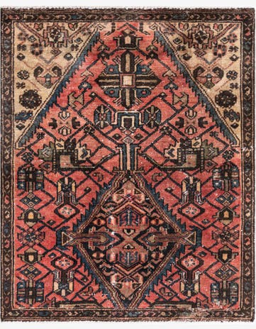 3' 1 x 3' 10 Hand Knotted Ultra Vintage Persian Wool Rug
