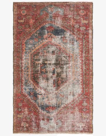3' 6 x 5' 10 Hand Knotted Ultra Vintage Persian Wool Rug