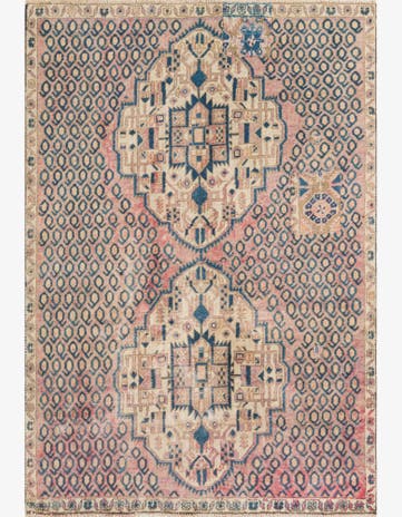 4' x 5' 8 Hand Knotted Ultra Vintage Persian Wool Rug